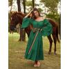 image:imageScarlet Darkness Renaissance Costume Women Off Shoulder Bell Sleeve Tiered Maxi DressUltramarine Green