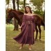 image:imageScarlet Darkness Renaissance Costume Women Off Shoulder Bell Sleeve Tiered Maxi DressWine
