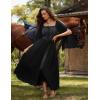image:imageScarlet Darkness Renaissance Costume Women Pirate Dresses Split Bell Sleeve Medieval Ren Faire Dress with PocketsBlack