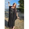 image:imageScarlet Darkness Renaissance Costume Women Pirate Dresses Split Bell Sleeve Medieval Ren Faire Dress with PocketsBlack