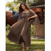 image:imageScarlet Darkness Renaissance Costume Women Pirate Dresses Split Bell Sleeve Medieval Ren Faire Dress with PocketsBrown