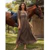 image:imageScarlet Darkness Renaissance Costume Women Pirate Dresses Split Bell Sleeve Medieval Ren Faire Dress with PocketsBrown