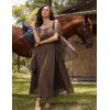 image:imageScarlet Darkness Renaissance Costume Women Pirate Dresses Split Bell Sleeve Medieval Ren Faire Dress with PocketsBrown