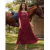 image:imageScarlet Darkness Renaissance Costume Women Pirate Dresses Split Bell Sleeve Medieval Ren Faire Dress with PocketsDark Red