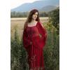 image:imageScarlet Darkness Renaissance Costume Women Pirate Dresses Split Bell Sleeve Medieval Ren Faire Dress with PocketsDark Red
