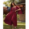 image:imageScarlet Darkness Renaissance Costume Women Pirate Dresses Split Bell Sleeve Medieval Ren Faire Dress with PocketsDark Red