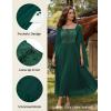 image:imageScarlet Darkness Renaissance Costume Women Pirate Dresses Split Bell Sleeve Medieval Ren Faire Dress with PocketsForest Green