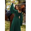 image:imageScarlet Darkness Renaissance Costume Women Pirate Dresses Split Bell Sleeve Medieval Ren Faire Dress with PocketsForest Green