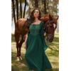 image:imageScarlet Darkness Renaissance Costume Women Pirate Dresses Split Bell Sleeve Medieval Ren Faire Dress with PocketsForest Green