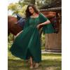 image:imageScarlet Darkness Renaissance Costume Women Pirate Dresses Split Bell Sleeve Medieval Ren Faire Dress with PocketsForest Green
