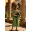 image:imageScarlet Darkness Renaissance Costume Women Pirate Dresses Split Bell Sleeve Medieval Ren Faire Dress with PocketsLight Green