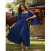 image:imageScarlet Darkness Renaissance Costume Women Pirate Dresses Split Bell Sleeve Medieval Ren Faire Dress with PocketsNavy Blue