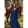 image:imageScarlet Darkness Renaissance Costume Women Pirate Dresses Split Bell Sleeve Medieval Ren Faire Dress with PocketsNavy Blue
