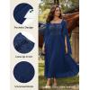 image:imageScarlet Darkness Renaissance Costume Women Pirate Dresses Split Bell Sleeve Medieval Ren Faire Dress with PocketsNavy Blue