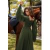 image:imageScarlet Darkness Renaissance Costume Women Pirate Dresses Split Bell Sleeve Medieval Ren Faire Dress with PocketsOlive Green