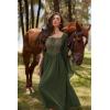 image:imageScarlet Darkness Renaissance Costume Women Pirate Dresses Split Bell Sleeve Medieval Ren Faire Dress with PocketsOlive Green
