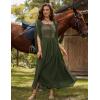 image:imageScarlet Darkness Renaissance Costume Women Pirate Dresses Split Bell Sleeve Medieval Ren Faire Dress with PocketsOlive Green