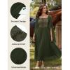 image:imageScarlet Darkness Renaissance Costume Women Pirate Dresses Split Bell Sleeve Medieval Ren Faire Dress with PocketsOlive Green