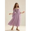 image:imageScarlet Darkness Renaissance Costume Women Pirate Dresses Split Bell Sleeve Medieval Ren Faire Dress with PocketsPink Purple