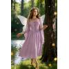image:imageScarlet Darkness Renaissance Costume Women Pirate Dresses Split Bell Sleeve Medieval Ren Faire Dress with PocketsPink Purple