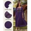 image:imageScarlet Darkness Renaissance Costume Women Pirate Dresses Split Bell Sleeve Medieval Ren Faire Dress with PocketsPurple