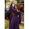 image:imageScarlet Darkness Renaissance Costume Women Pirate Dresses Split Bell Sleeve Medieval Ren Faire Dress with PocketsPurple