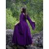 image:imageScarlet Darkness Renaissance Costume Women Pirate Dresses Split Bell Sleeve Medieval Ren Faire Dress with PocketsPurple