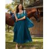 image:imageScarlet Darkness Renaissance Costume Women Pirate Dresses Split Bell Sleeve Medieval Ren Faire Dress with PocketsTeal Blue