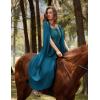 image:imageScarlet Darkness Renaissance Costume Women Pirate Dresses Split Bell Sleeve Medieval Ren Faire Dress with PocketsTeal Blue