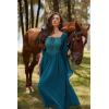 image:imageScarlet Darkness Renaissance Costume Women Pirate Dresses Split Bell Sleeve Medieval Ren Faire Dress with PocketsTeal Blue