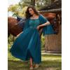 image:imageScarlet Darkness Renaissance Costume Women Pirate Dresses Split Bell Sleeve Medieval Ren Faire Dress with PocketsTeal Blue