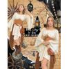 image:imageScarlet Darkness Renaissance Costume Women Pirate Peasant Off Shoulder Bell Sleeve Fairy DressApricot