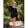 image:imageScarlet Darkness Renaissance Costume Women Pirate Peasant Off Shoulder Bell Sleeve Fairy DressBlack