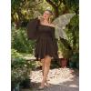 image:imageScarlet Darkness Renaissance Costume Women Pirate Peasant Off Shoulder Bell Sleeve Fairy DressBrown