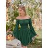 image:imageScarlet Darkness Renaissance Costume Women Pirate Peasant Off Shoulder Bell Sleeve Fairy DressGreen