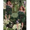 image:imageScarlet Darkness Renaissance Costume Women Pirate Peasant Off Shoulder Bell Sleeve Fairy DressGreen