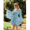 image:imageScarlet Darkness Renaissance Costume Women Pirate Peasant Off Shoulder Bell Sleeve Fairy DressLight Blue
