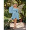 image:imageScarlet Darkness Renaissance Costume Women Pirate Peasant Off Shoulder Bell Sleeve Fairy DressLight Blue