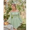 image:imageScarlet Darkness Renaissance Costume Women Pirate Peasant Off Shoulder Bell Sleeve Fairy DressLight Green