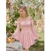 image:imageScarlet Darkness Renaissance Costume Women Pirate Peasant Off Shoulder Bell Sleeve Fairy DressLight Pink