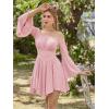 image:imageScarlet Darkness Renaissance Costume Women Pirate Peasant Off Shoulder Bell Sleeve Fairy DressLight Pink
