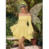 image:imageScarlet Darkness Renaissance Costume Women Pirate Peasant Off Shoulder Bell Sleeve Fairy DressLight Yellow