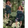 image:imageScarlet Darkness Renaissance Costume Women Pirate Peasant Off Shoulder Bell Sleeve Fairy DressPeacock Blue