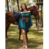 image:imageScarlet Darkness Renaissance Costume Women Pirate Peasant Off Shoulder Bell Sleeve Fairy DressPeacock Blue