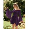 image:imageScarlet Darkness Renaissance Costume Women Pirate Peasant Off Shoulder Bell Sleeve Fairy DressPurple