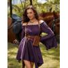image:imageScarlet Darkness Renaissance Costume Women Pirate Peasant Off Shoulder Bell Sleeve Fairy DressPurple