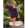 image:imageScarlet Darkness Renaissance Costume Women Pirate Peasant Off Shoulder Bell Sleeve Fairy DressPurple