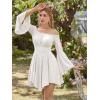 image:imageScarlet Darkness Renaissance Costume Women Pirate Peasant Off Shoulder Bell Sleeve Fairy DressWhite