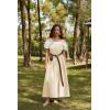 image:imageScarlet Darkness Renaissance Dress Women Lace Up Cottagecore Sleeveless Long Dress Medieval CostumeApricot