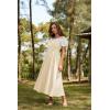 image:imageScarlet Darkness Renaissance Dress Women Lace Up Cottagecore Sleeveless Long Dress Medieval CostumeApricot